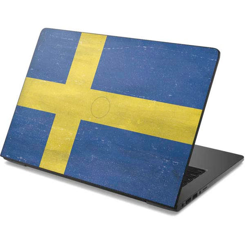 Sweden Flag Distressed Dell Chromebook Skin